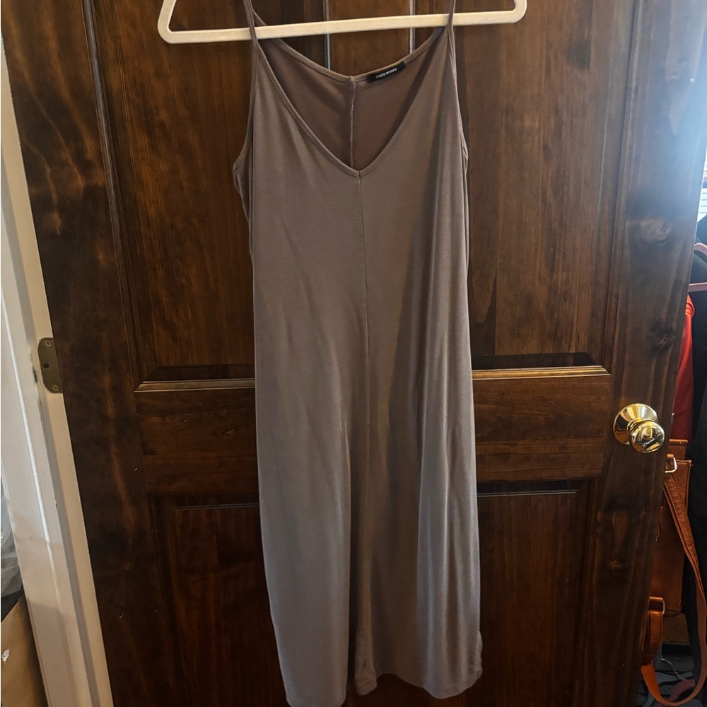 Elegant Taupe Slip Dress